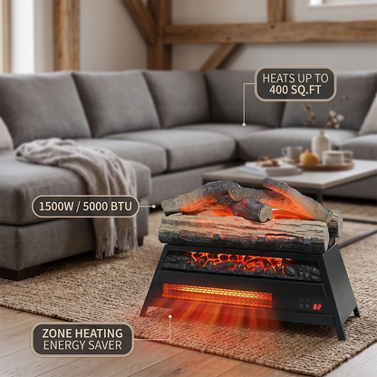 1500W 5000 BTU infrared quartz space heater warming up to 400 sq ft