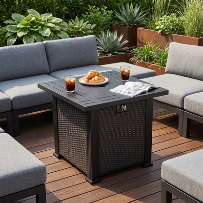 28 inch square fire pit table 