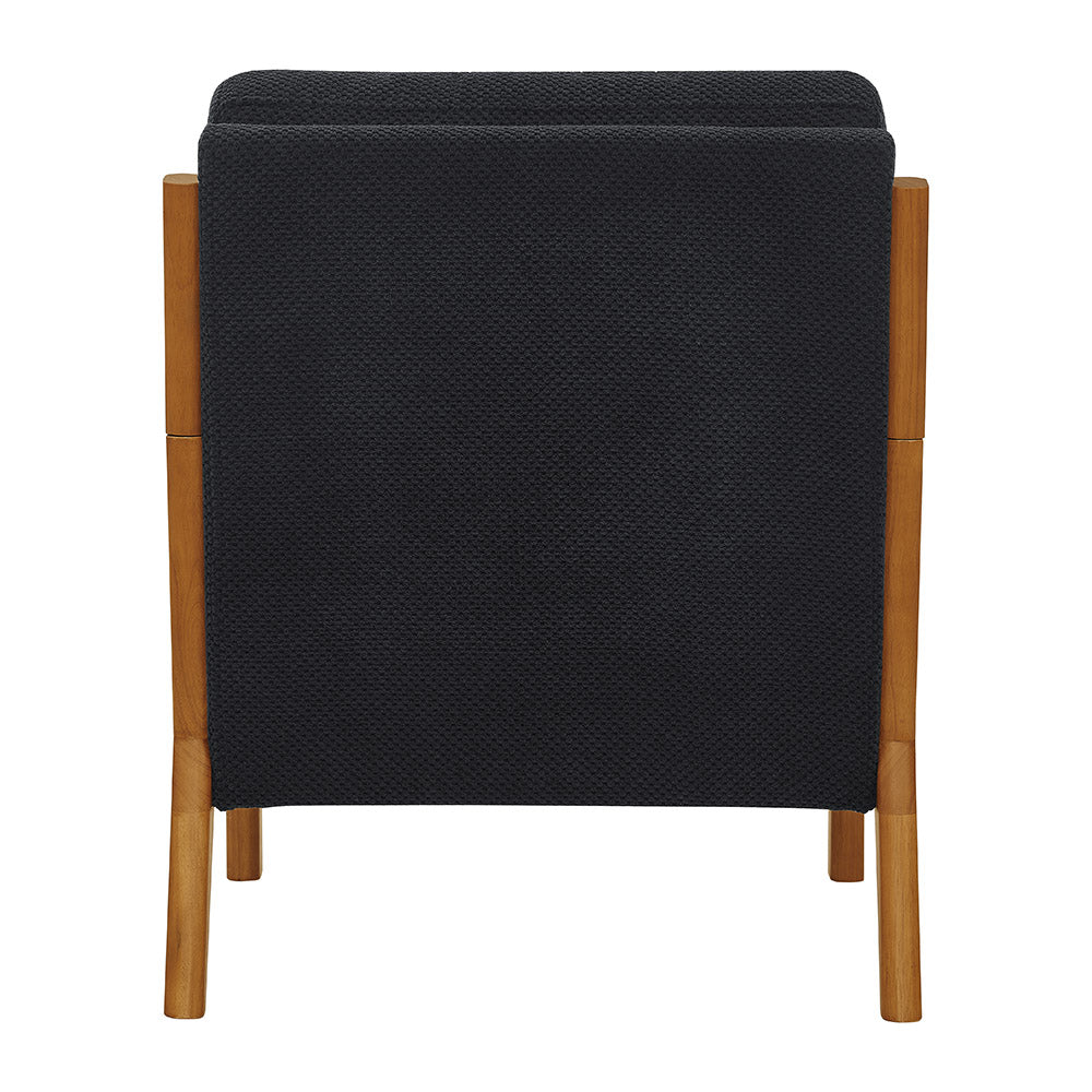 Back view Black mid-century accent chair