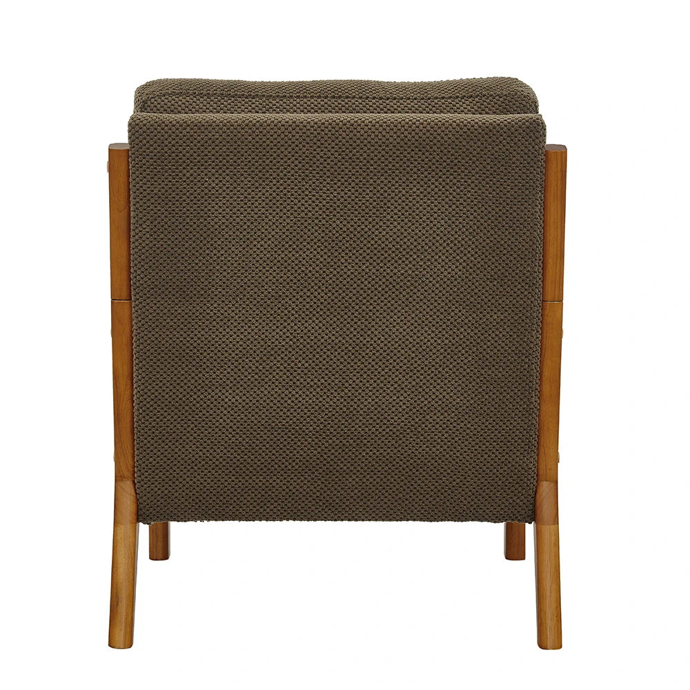Back view Coffee mid-century accent chair