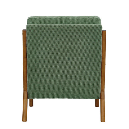 Back view Dark Green mid-century accent chair