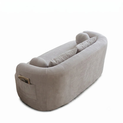 Back view of 2-seater sofa showing storage pocket