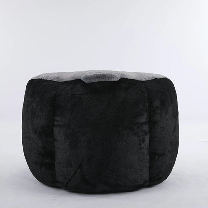 Back view of soft pink black bag chair