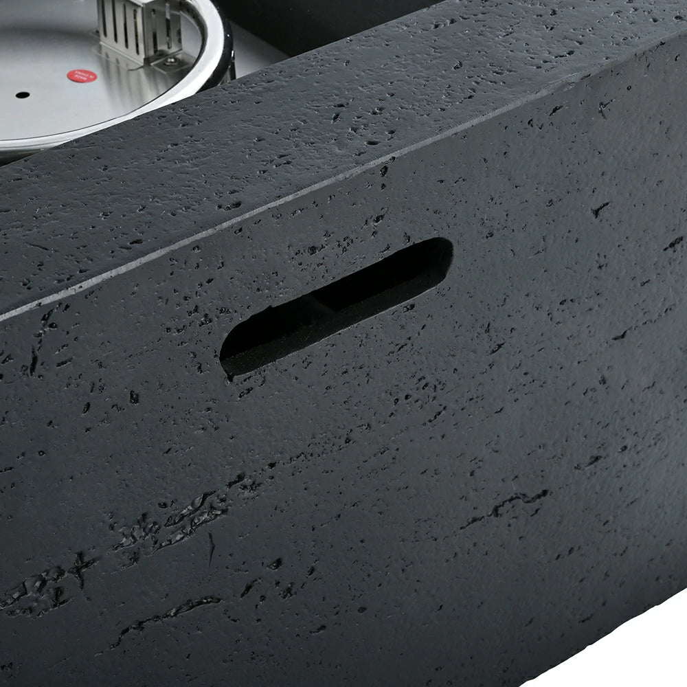 Black textured MGO faux stone finish with built-in cutout carry handle