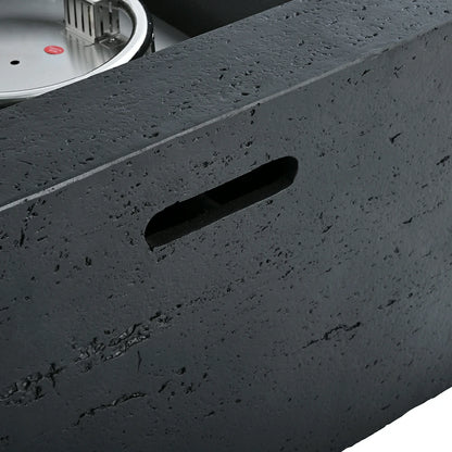 Black textured MGO faux stone finish with built-in cutout carry handle