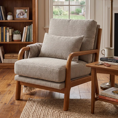 Camel mid-century accent chair