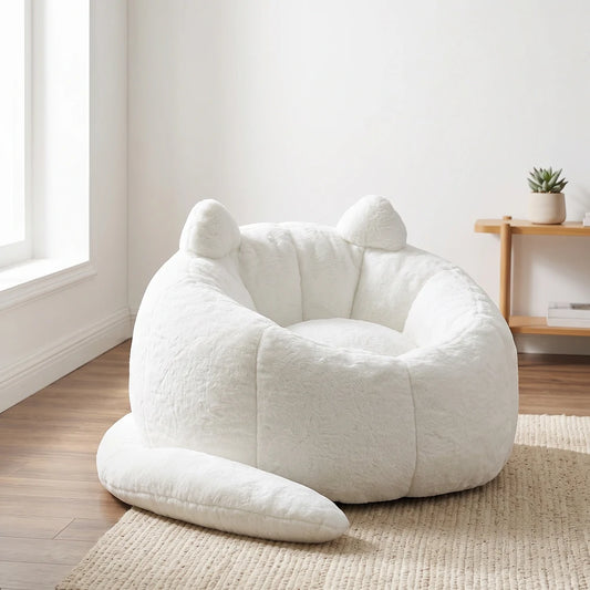 Cat Shaped Bean Bag Sofa Chair with Long Tail for Living Room