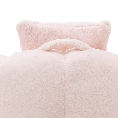 Close_up_of_durable_handle_on_pink_plush_bean_bag_chair