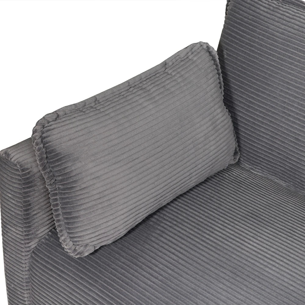 48" Modern Corduroy Loveseat Couch with Side Storage Pocket