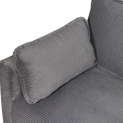 48" Modern Corduroy Loveseat Couch with Side Storage Pocket