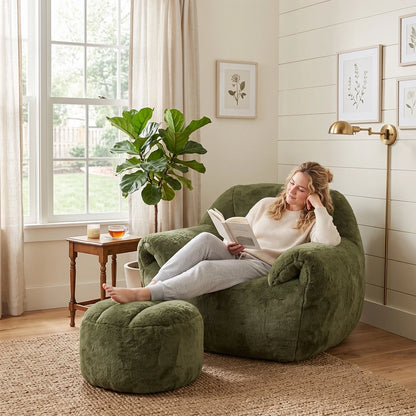 Comfy Floor Sofa and Bean Bag Chair with Back Support for Adults 1