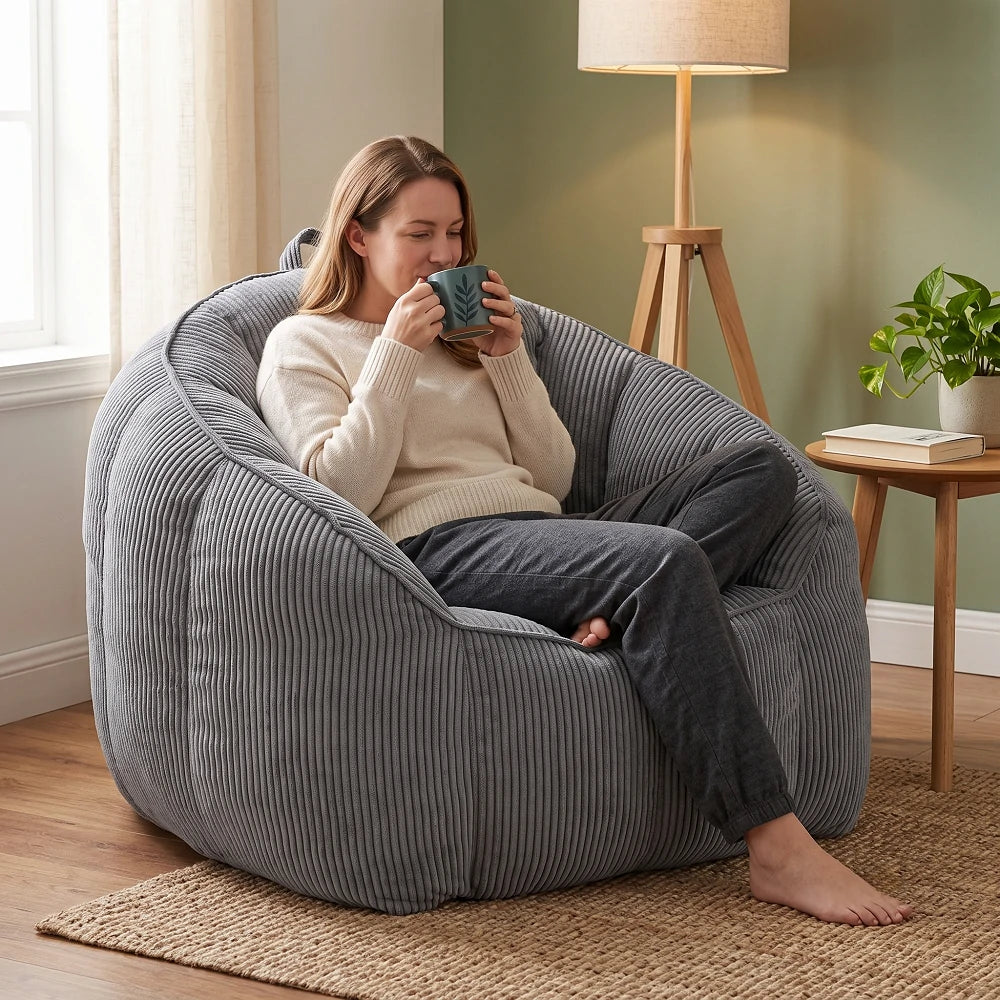 Comfy Large Bean Bag Sofa and Lazy Couch for Adults and Teens