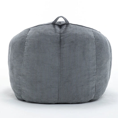 Dark Grey corduroy bean bag chair back view