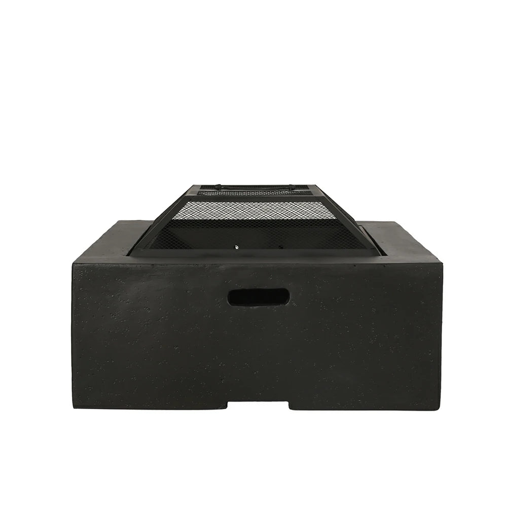 Front view of 29 inch dark gray outdoor fire pit