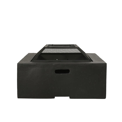 Front view of 29 inch dark gray outdoor fire pit
