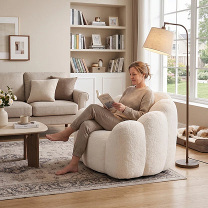 Lotus Shape Compressed Bean Bag Sofa with Pull Ring for Living Room 1