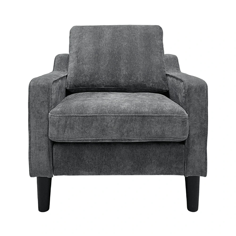  Modern gray chenille armchair