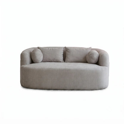 Modern grey 2-seater fabric sofa front view