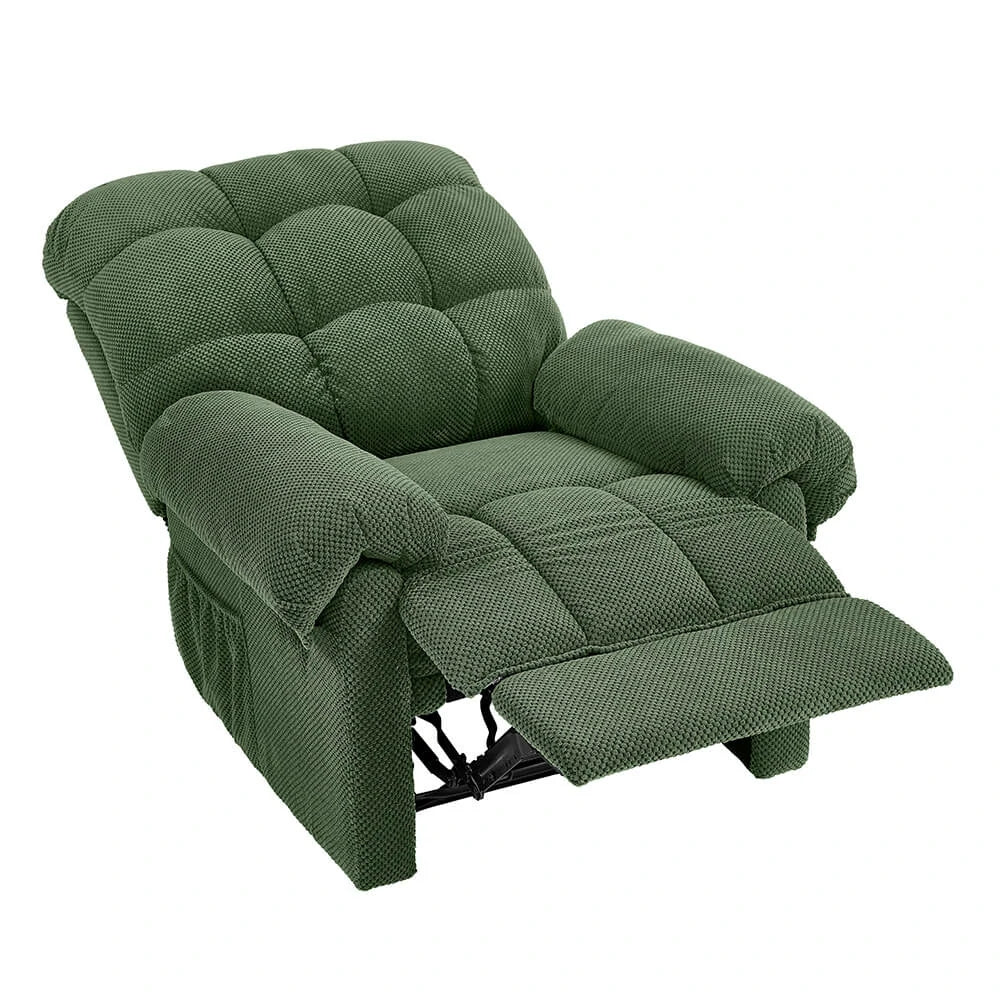 Overstuffed Green Recliner Chair for Living Room