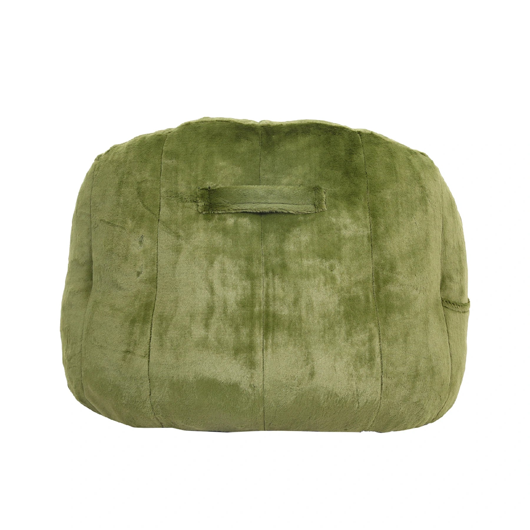 back view Fluffy brown plush bean bag chair