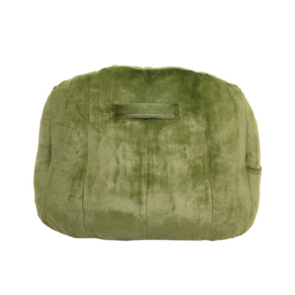 back view Fluffy brown plush bean bag chair