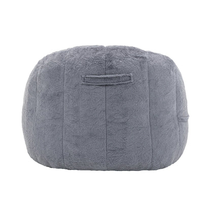Faux Fur Bean Bag Chair with Armrests & High-Density Memory Foam