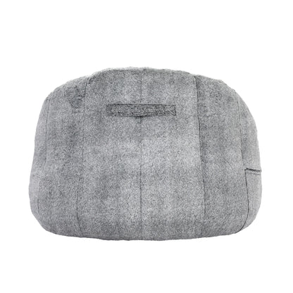 back view dark gray faux fur bean bag armchair