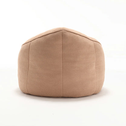 back view khaki bean bag  chair and footstool set