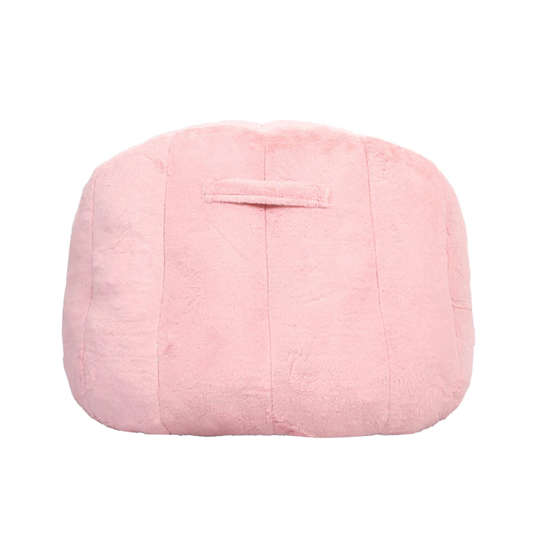 back view pink faux fur bean bag armchair