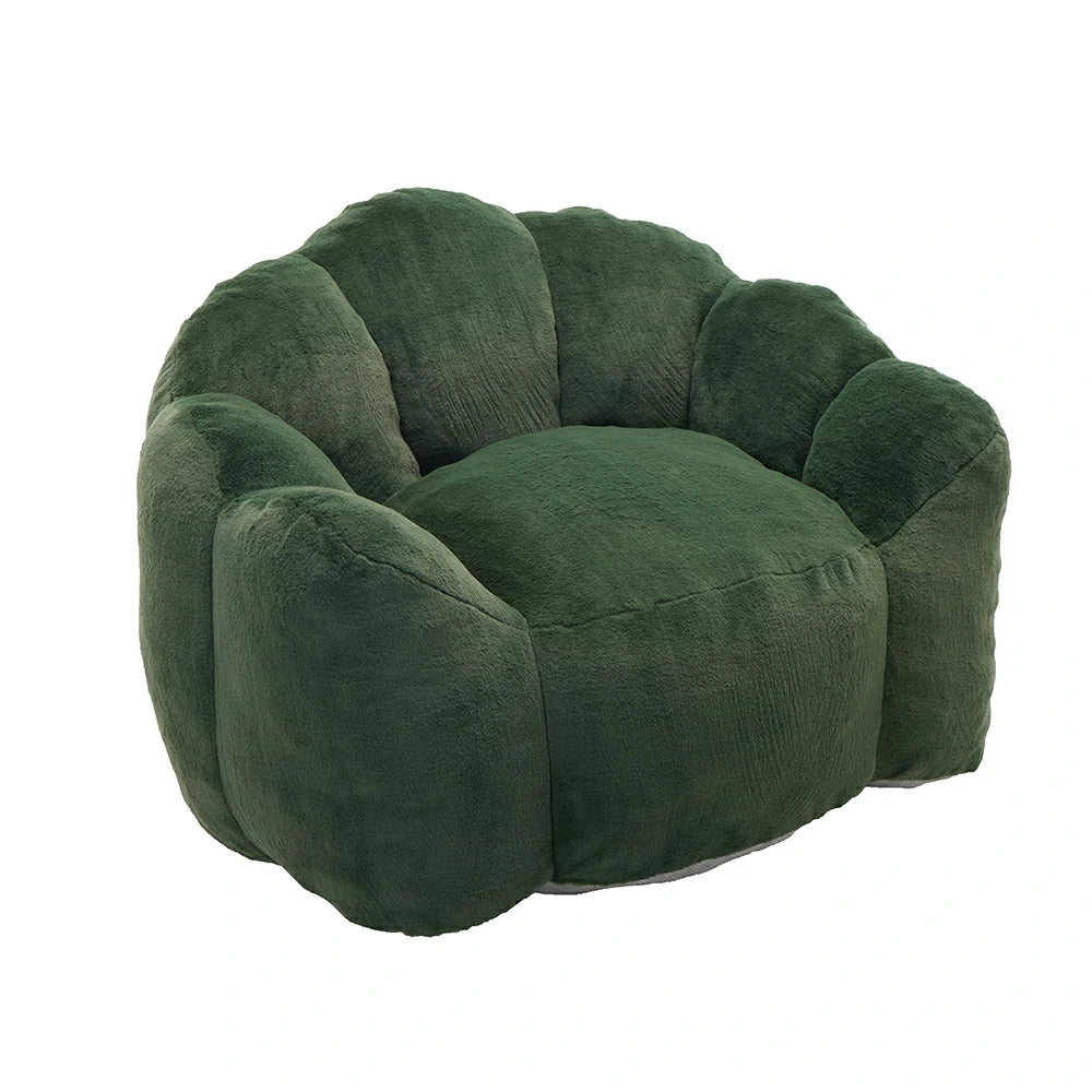 Modern Lotus Accent Chair – Soft Plush Bean Bag Lounger with Pull Handle
